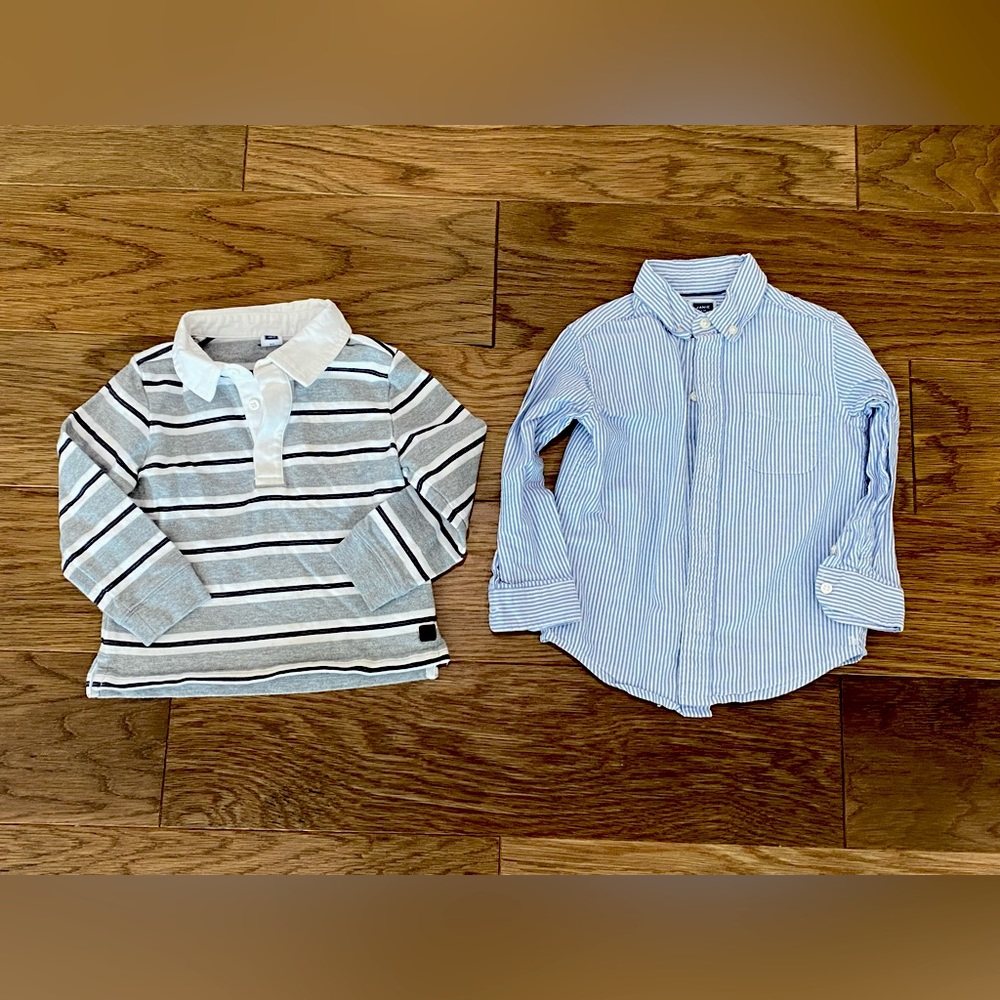 Set of 2 Long sleeve Janie and Jack shirts- Boys 2T